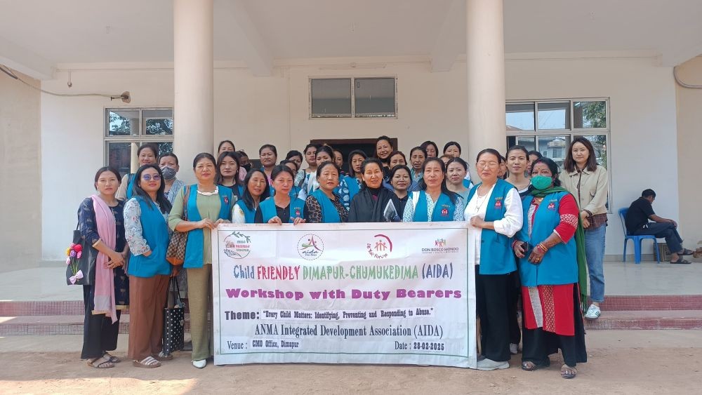 K Ela, Director of Prodigals' Home, Dimapur with ASHA workers at the workshop on child rights and protection held in Dimapur.